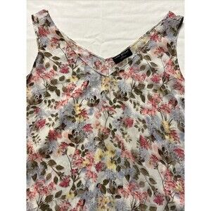 Lane Bryant Women's Size 28L White Sheer V-neck Sleeveless Blouse - Pre-owned